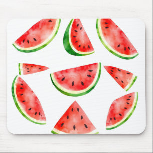 Fresh Watercolor Watermelon on White Background Mouse Mat