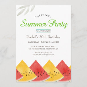 Fresh Watermelon Birthday invitation