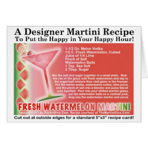 Fresh Watermelon Martini Recipe Card