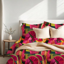Fresh Watermelon Patch Abstract Design Duvet Cover