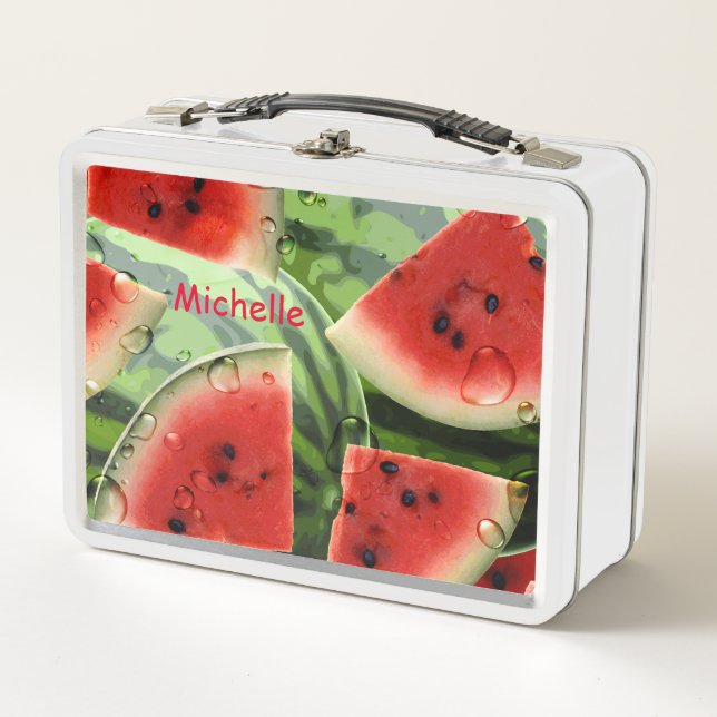 Fresh Watermelon Personalised Custom Metal Lunch Box (Front)