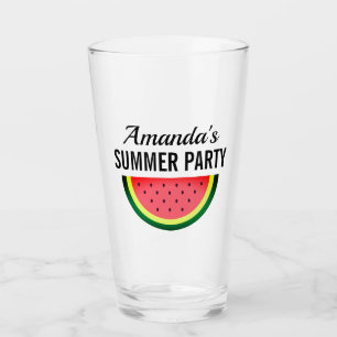 Fresh watermelon slice custom summer party drink glass