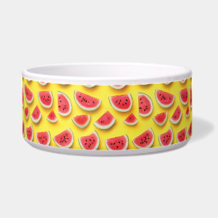 Fresh Watermelon Slices Pattern on Yellow 