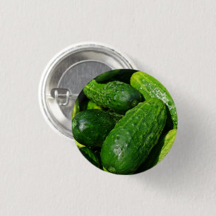 Fresh, Whole Cucumbers 3 Cm Round Badge