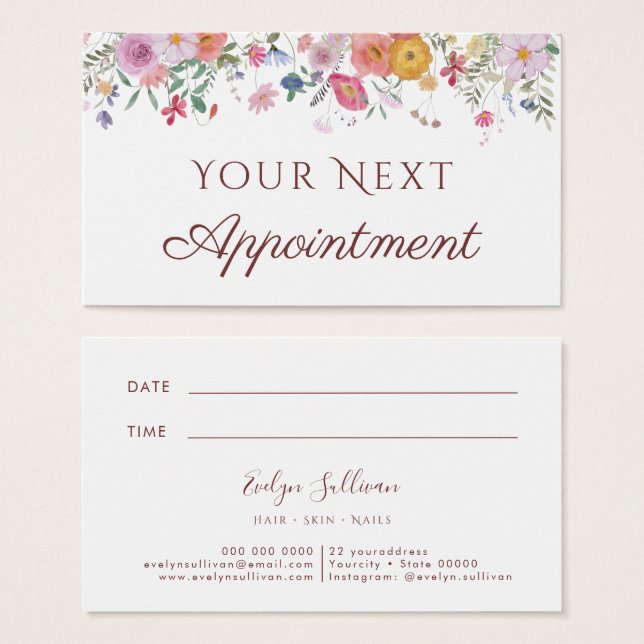 Fresh wildflowers appointment card (Front & Back)