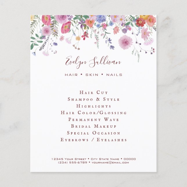 Fresh wildflowers flyer (Front)