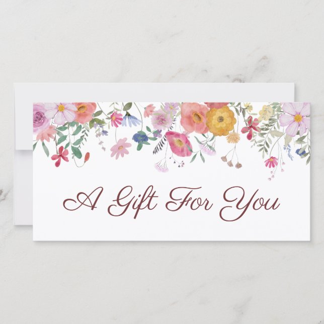 Fresh wildflowers gift certificate (Front)