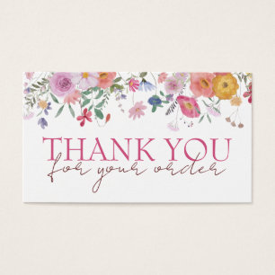 Fresh wildflowers thank you discount card