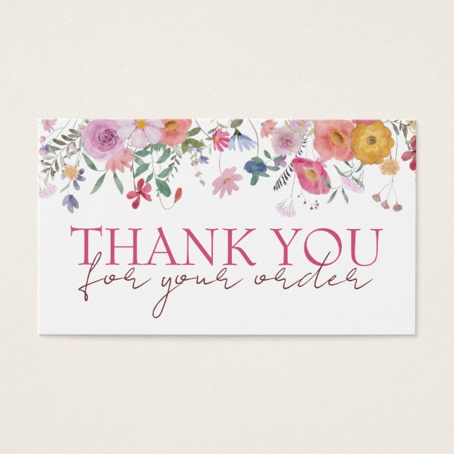 Fresh wildflowers thank you discount card (Front)
