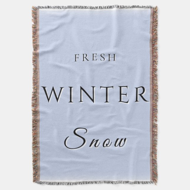 Fresh Winter Snow Throw Blanket (Front Vertical)