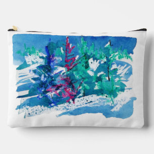 Fresh Winter Trees Painting / Artist Larry Lerew Accessory Pouch