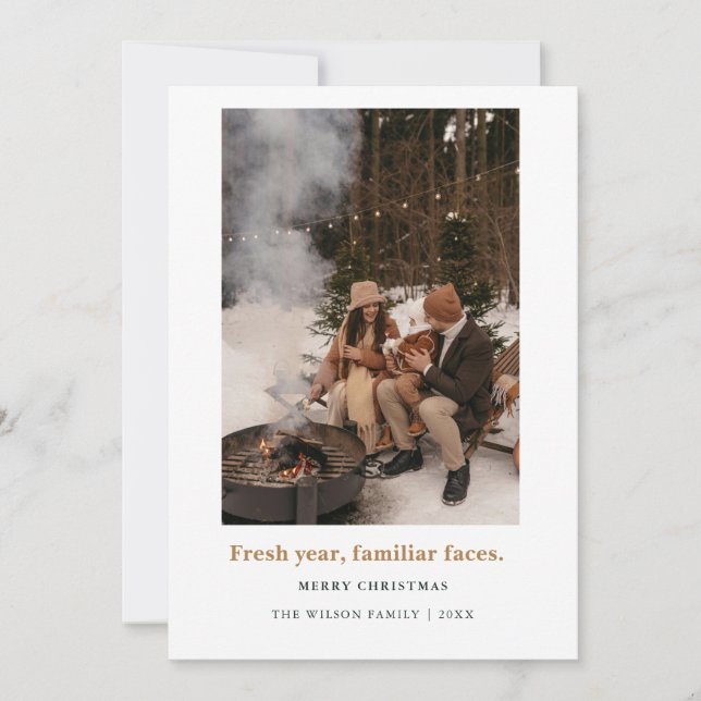 Fresh year, familiar faces.,Christmas Photo Card (Front)