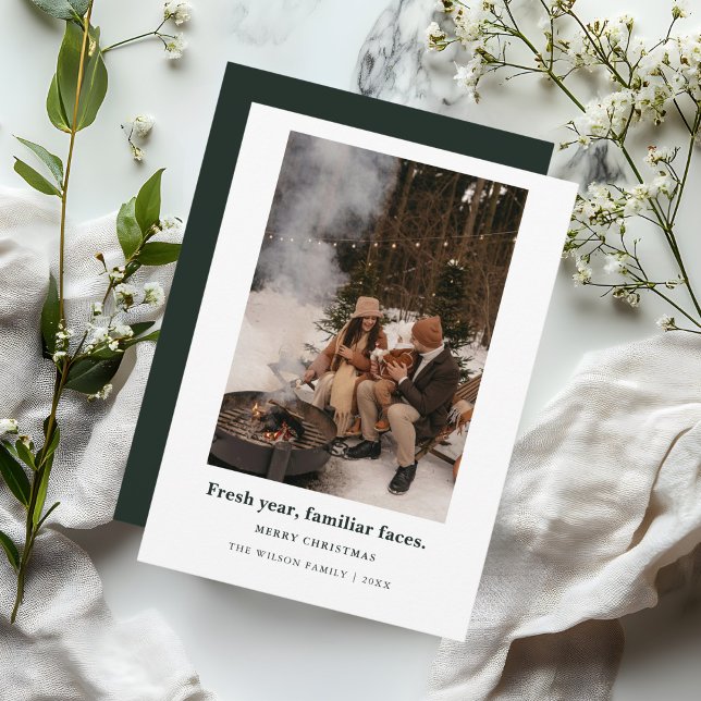 Fresh year, familiar faces.,Christmas Photo Card (Creator Uploaded)