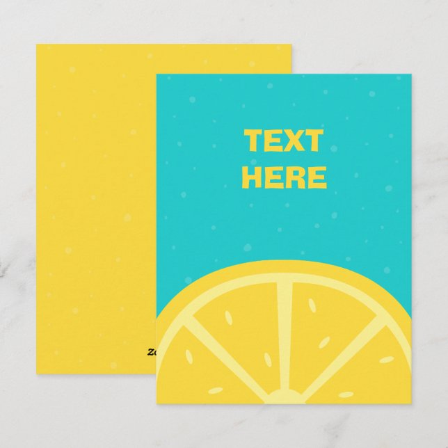 Fresh yellow lemon  holiday card (Front/Back)