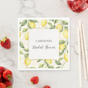 Fresh Yellow Lemons Bridal Shower   Napkin