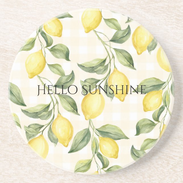 Fresh Yellow Lemons Coaster (Front)