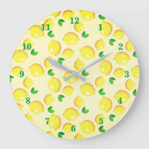 Fresh Yellow Lemons - Large Clock