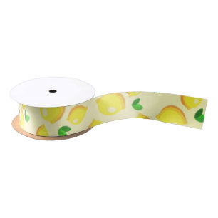 Fresh Yellow Lemons Satin Ribbon