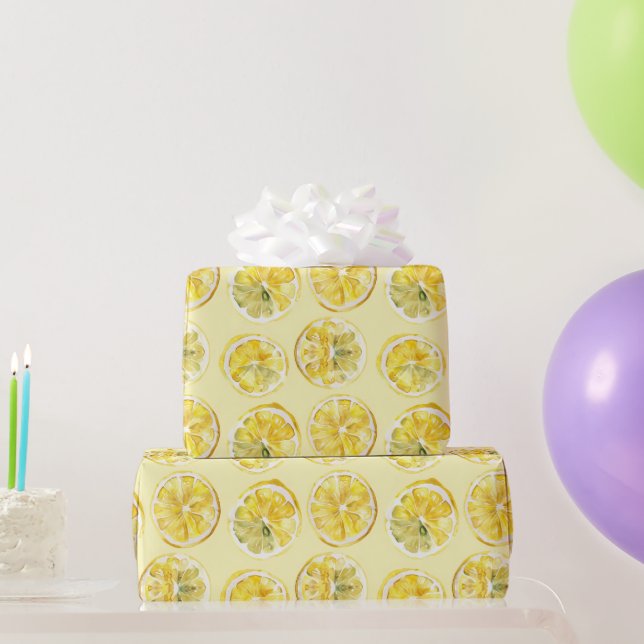 Fresh Yellow Lemons   Wrapping Paper (Party Gifts)
