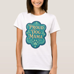 Fresh Yellow PROUD DOG MAMA Modern Design T-Shirt