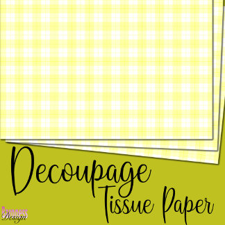 Fresh yellow white tartan plaid tissue paper