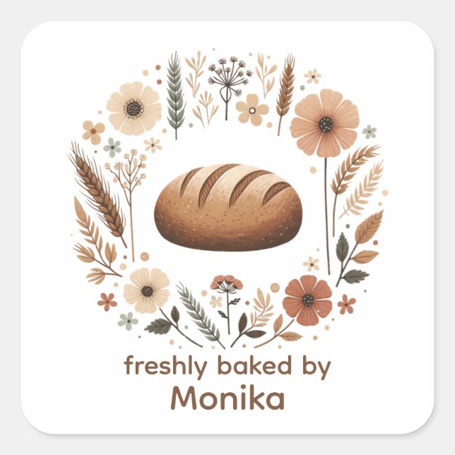 Freshly Baked By Custom Bakery Label | Bread (Front)