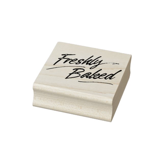 Freshly Baked Label Wood Stamp (Stamp)