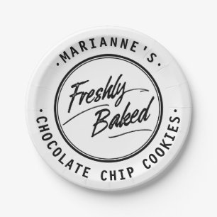 Freshly Baked Personalised Label Paper Plate