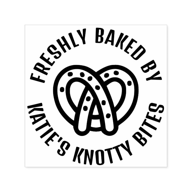 Freshly Baked Pretzel Personalised Small Business Self-inking Stamp (Design)