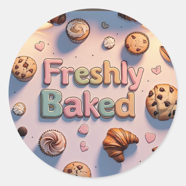 Freshly Baked Sticker for Party Favour (Front)