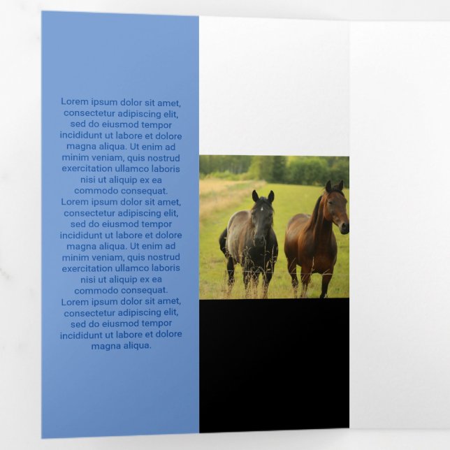 Freshly Blue Tone Squared Off Qr Code Tri-Fold Card (Inside First)