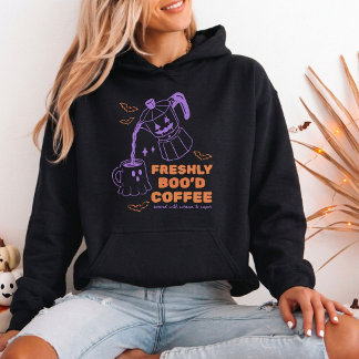 Freshly Boo'd Coffee Cute Halloween Ghost Hoodie
