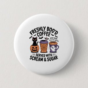 Freshly Boo'd Coffee Halloween 6 Cm Round Badge