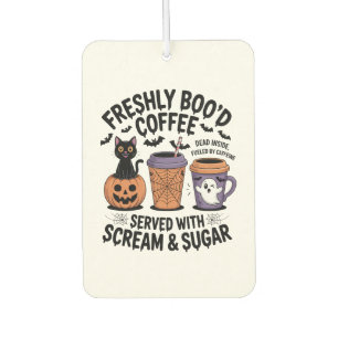Freshly Boo'd Coffee Halloween Car Air Freshener