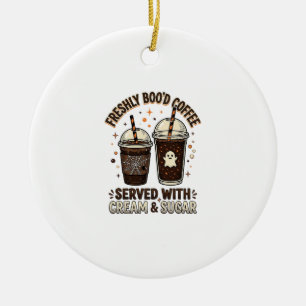 Freshly Bood Coffee Halloween Ghost Cup Ceramic Tree Decoration