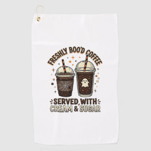 Freshly Bood Coffee Halloween Ghost Cup Golf Towel