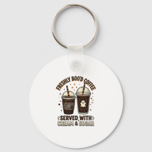 Freshly Bood Coffee Halloween Ghost Cup Key Ring