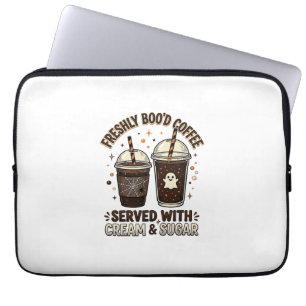 Freshly Bood Coffee Halloween Ghost Cup Laptop Sleeve