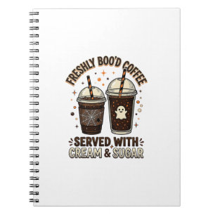 Freshly Bood Coffee Halloween Ghost Cup Notebook