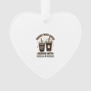 Freshly Bood Coffee Halloween Ghost Cup Ornament
