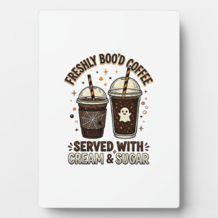Freshly Bood Coffee Halloween Ghost Cup Plaque