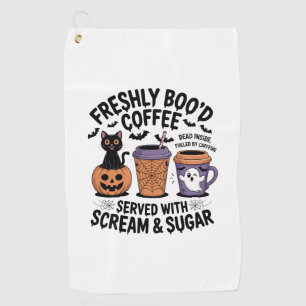 Freshly Boo'd Coffee Halloween Golf Towel