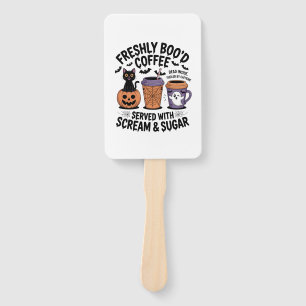 Freshly Boo'd Coffee Halloween Hand Fan