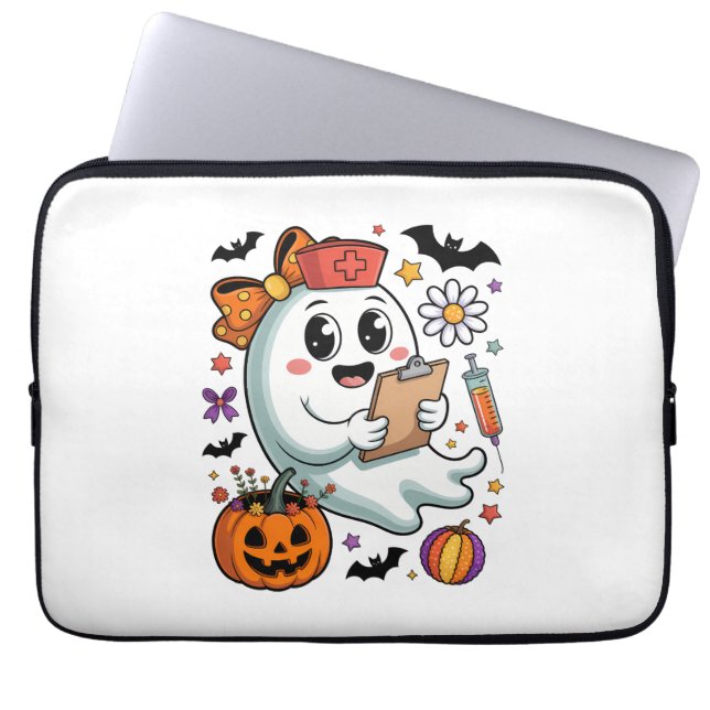 Freshly Boo'd Coffee Halloween Laptop Sleeve (Front)