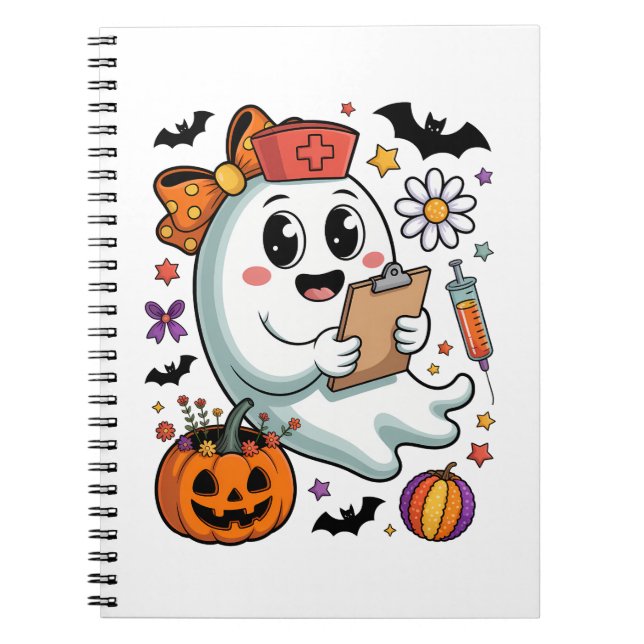 Freshly Boo'd Coffee Halloween Notebook (Front)