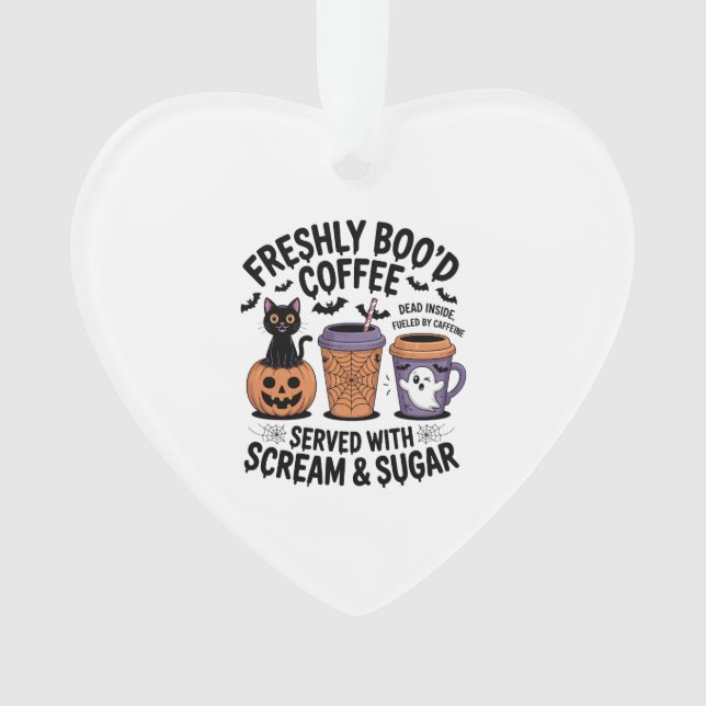 Freshly Boo'd Coffee Halloween Ornament (Front)
