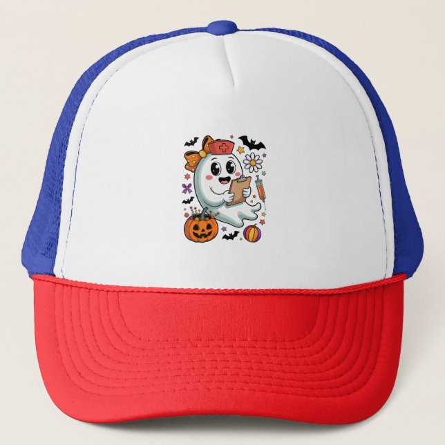 Freshly Boo'd Coffee Halloween Trucker Hat (Front)