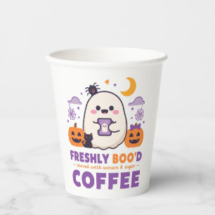 Freshly Bood Coffee Scream Sugar Halloween Paper Cups