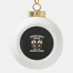 Freshly Bood Halloween Coffee Ceramic Ball Christmas Ornament