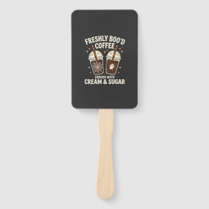Freshly Bood Halloween Coffee Hand Fan